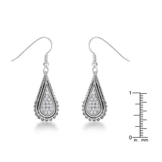 .45 Ct Tear Drop Rhodium Earrings with CZ freeshipping - Higher Class Elegance