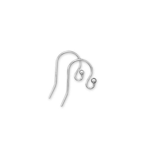 Rhodium Plated Sterling Silver Ear Wires (5 Pair) freeshipping - Higher Class Elegance