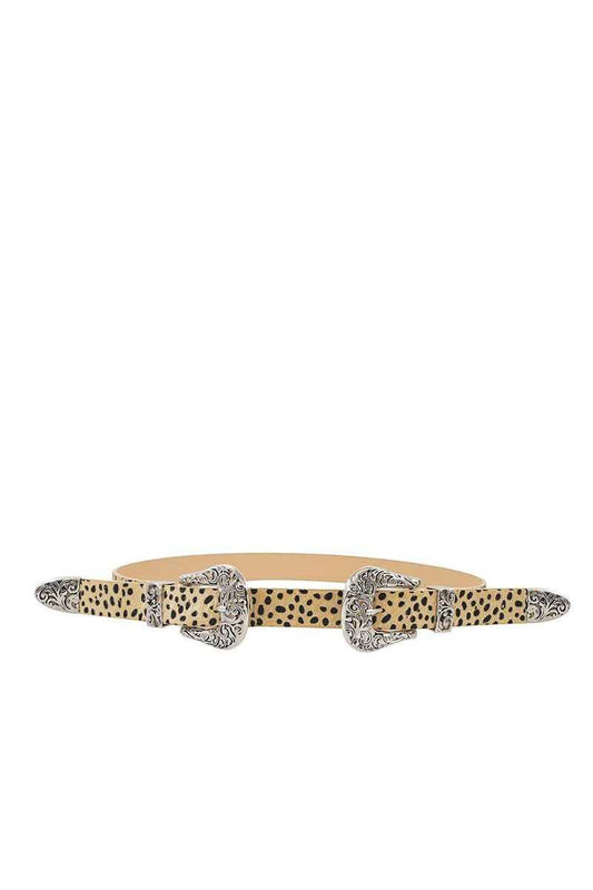 Trendy Stylish Leopard Double Buckle Belt - Higher Class Elegance