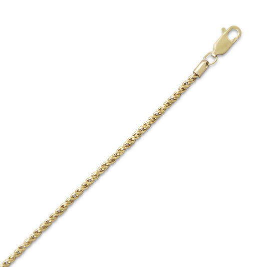 14/20 Gold Filled Reverse Twisted Rope Chain Necklace (2.1mm) freeshipping - Higher Class Elegance