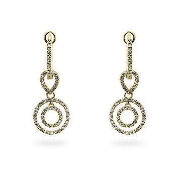 Yellow Gold Diamond Dangles freeshipping - Higher Class Elegance