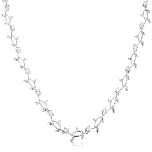 Rhodium Plated Vineyard Necklace freeshipping - Higher Class Elegance