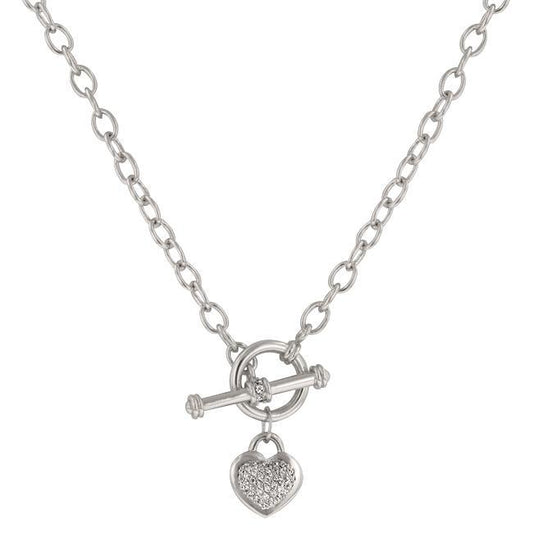 Toggle Pave Heart Necklace freeshipping - Higher Class Elegance