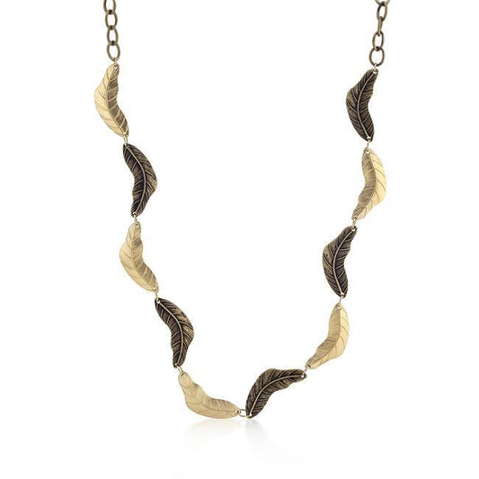 Vintage Leaf Two-tone Finish Necklace freeshipping - Higher Class Elegance