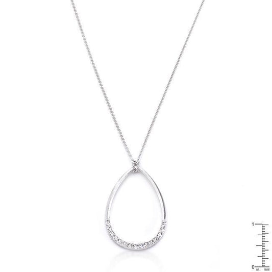 Rhodium Plated Crystal Teardrop Necklace freeshipping - Higher Class Elegance