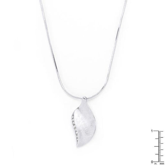 Rhodium Plated Crystal Leaf Necklace freeshipping - Higher Class Elegance