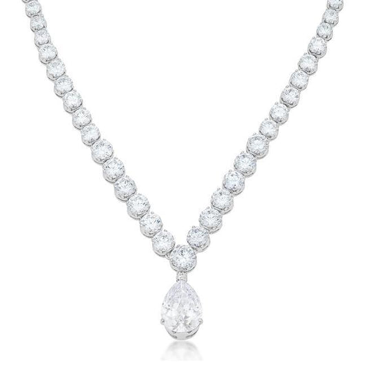 Bejeweled Cubic Zirconia Pear Drop Necklace freeshipping - Higher Class Elegance