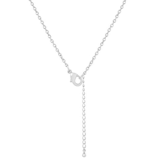 Chrisette 0.4ct CZ Rhodium Classic Drop Lariat Necklace freeshipping - Higher Class Elegance