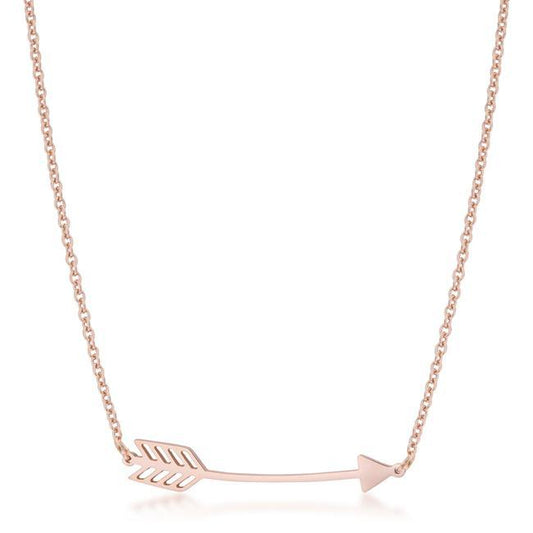 Arianna Rose Gold Stainless Steel Arrow Necklace freeshipping - Higher Class Elegance