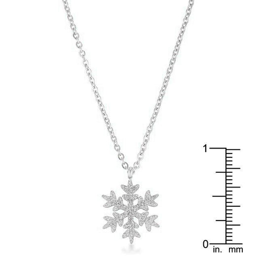 Jenna Stainless Steel Silvertone Snowflake Necklace freeshipping - Higher Class Elegance