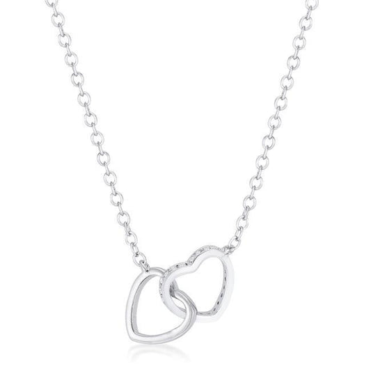 .22 Ct Interlocking Hearts Necklace with CZ freeshipping - Higher Class Elegance