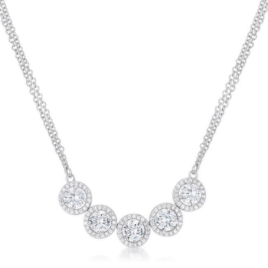 5 Ct Dazzling Rhodium Necklace with CZ freeshipping - Higher Class Elegance