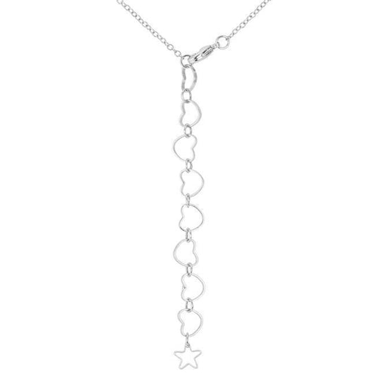 Stars and Stripes Rhodium Necklace with CZ freeshipping - Higher Class Elegance