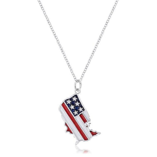 .015 Ct Patriotic U.S. Map Necklace freeshipping - Higher Class Elegance