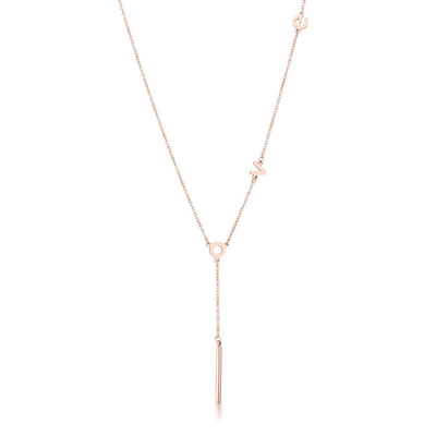 Stainless Steel Rose Goldtone LOVE Necklace freeshipping - Higher Class Elegance