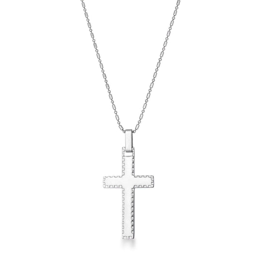 Large Stainless Steel Cross Necklace with Laser Etched Design freeshipping - Higher Class Elegance