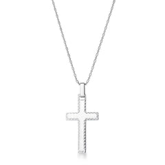 Large Stainless Steel Cross Necklace with Laser Etched Design freeshipping - Higher Class Elegance