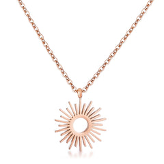 Rose Goldtone Sunburst Necklace freeshipping - Higher Class Elegance