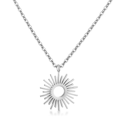 Silvertone Sunburst Necklace freeshipping - Higher Class Elegance