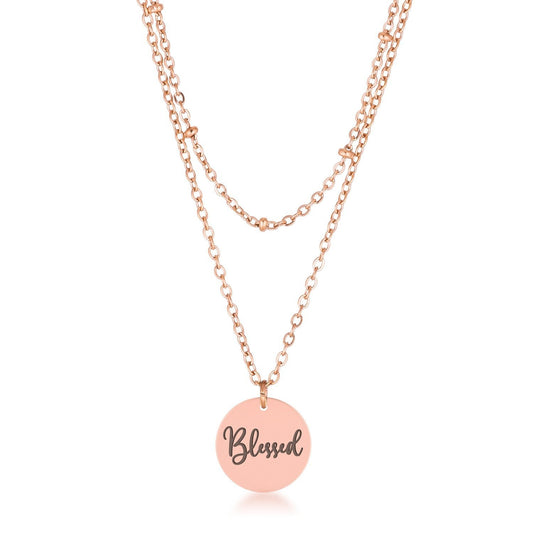 Delicate Rose Gold Plated Blessed Necklace freeshipping - Higher Class Elegance