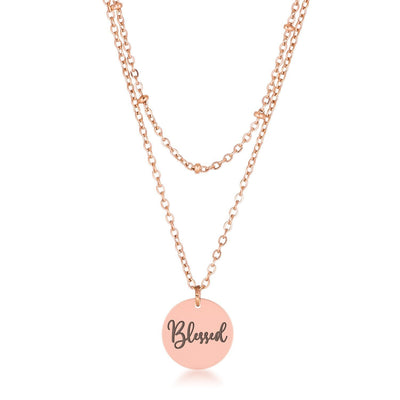 Delicate Rose Gold Plated Blessed Necklace freeshipping - Higher Class Elegance