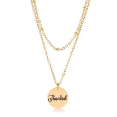 Delicate 18k Gold Plated Thankful Necklace freeshipping - Higher Class Elegance