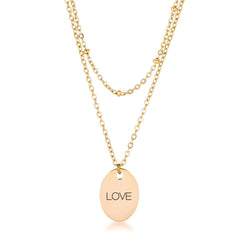 18k Gold Plated Double Chain LOVE Necklace freeshipping - Higher Class Elegance