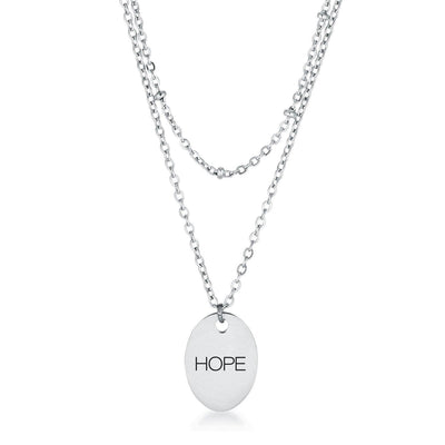 Stainless Steel Double Chain HOPE Necklace freeshipping - Higher Class Elegance