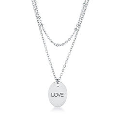 Stainless Steel Double Chain LOVE Necklace freeshipping - Higher Class Elegance