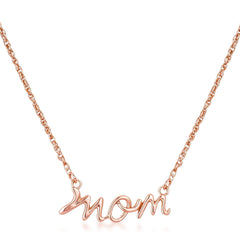 18k Rose Gold Plated Mom Script Necklace freeshipping - Higher Class Elegance