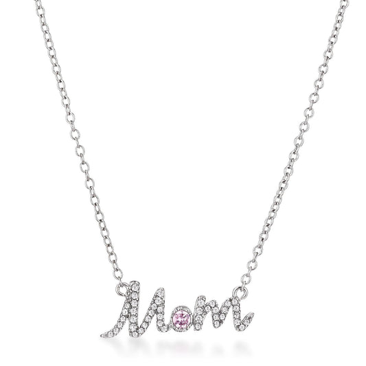 Sparkling Mom Script Necklace - Higher Class Elegance