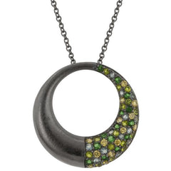 Black Rhodium Hooplet Pendant freeshipping - Higher Class Elegance