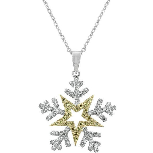 Two-tone Finished Snowflake Pendant freeshipping - Higher Class Elegance