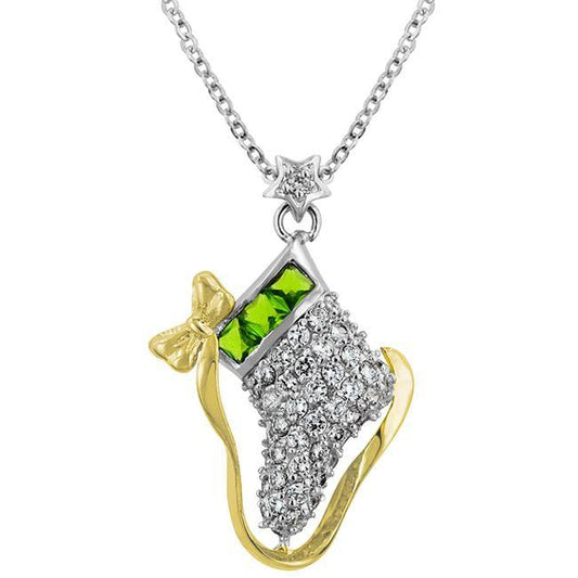 Ice Skate Cubic Zirconia Pendant freeshipping - Higher Class Elegance