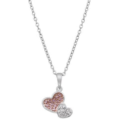 Two Hearts Pave Pendant freeshipping - Higher Class Elegance