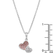 Two Hearts Pave Pendant freeshipping - Higher Class Elegance