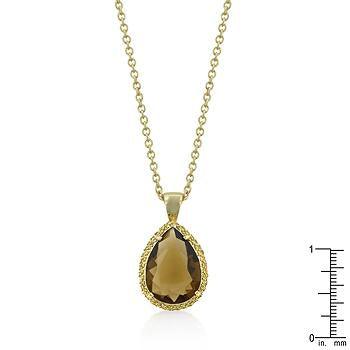 Yellow Cubic Zirconia Teardrop Pendant freeshipping - Higher Class Elegance