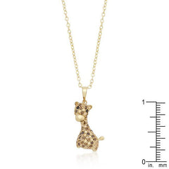 Golden Cubic Zirconia Giraffe Pendant Necklace freeshipping - Higher Class Elegance