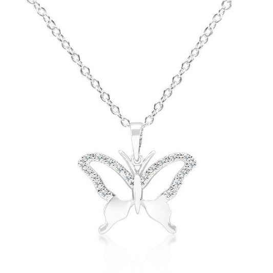 Cubic Zirconia Butterfly Pendant Necklace freeshipping - Higher Class Elegance