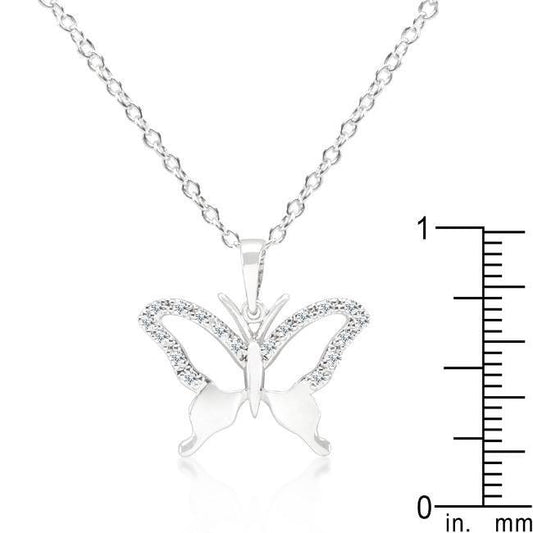 Cubic Zirconia Butterfly Pendant Necklace freeshipping - Higher Class Elegance