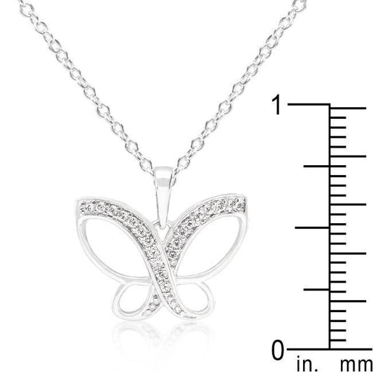 Dainty Butterfly Cubic Zirconia Pendant Necklace freeshipping - Higher Class Elegance