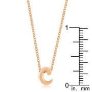 Rose Gold Finish Initial C Pendant freeshipping - Higher Class Elegance