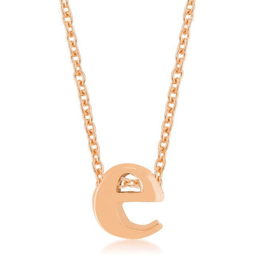 Rose Gold Finish Initial E Pendant freeshipping - Higher Class Elegance