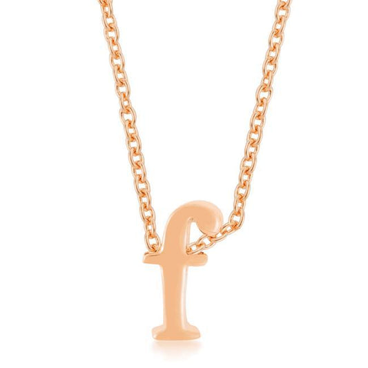 Rose Gold Finish Initial F Pendant freeshipping - Higher Class Elegance