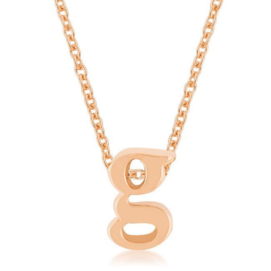 Rose Gold Finish Initial G Pendant freeshipping - Higher Class Elegance