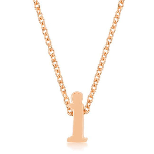 Rose Gold Finish Initial I Pendant freeshipping - Higher Class Elegance