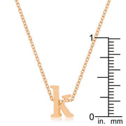 Rose Gold Finish Initial K Pendant freeshipping - Higher Class Elegance