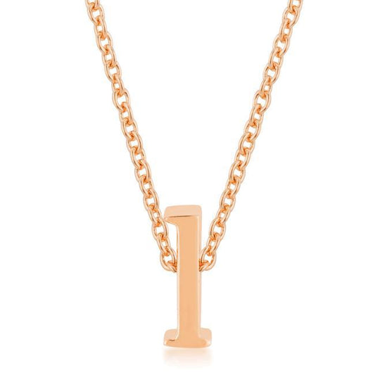 Rose Gold Finish Initial L Pendant freeshipping - Higher Class Elegance