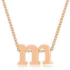 Rose Gold Finish Initial M Pendant freeshipping - Higher Class Elegance
