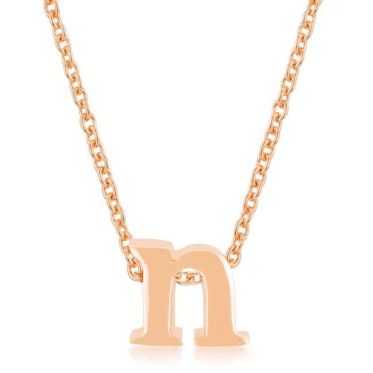 Rose Gold Finish Initial N Pendant freeshipping - Higher Class Elegance